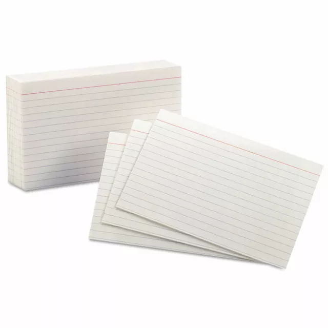 Oxford Ruled Index Cards, 4 x 6, White, 100/Pack, PK - ESS41