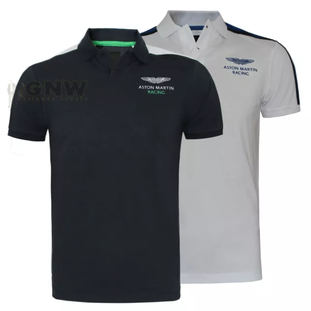 HACKETT MEN ASTON MARTIN WINGS LOGO 'SHOULDER PANEL' POLO S-XXL Was £105.00