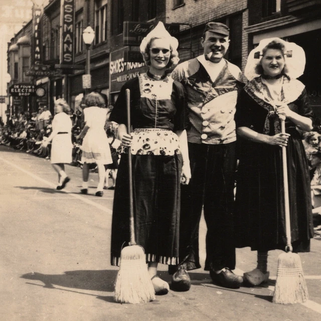 Tulip Time Parade Holland Michigan RPPC  Downtown Main Street Real Photo