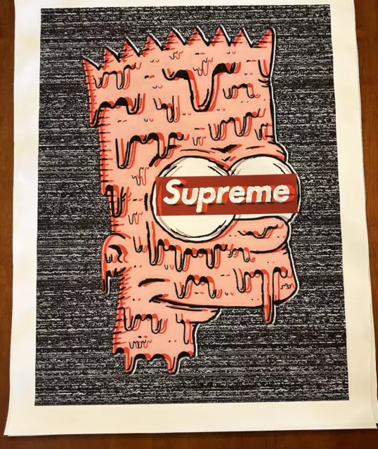 SUPREME BART SIMPSON 21”x35” Canvas Print $95.00 - PicClick