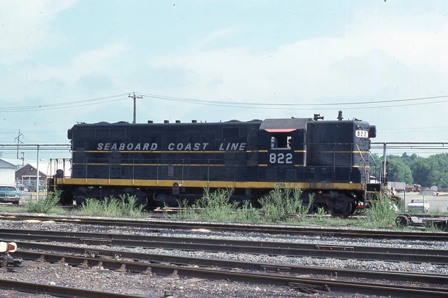 ORIGINAL 1975 RAILROAD SLIDE SEABOARD COAST LINE 822 Augusta GEORGIA ACL EMD GP7