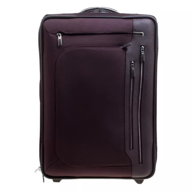 Tumi Burgundy Nylon Arrive De Gaulle International 2 Wheeld Carry-On Luggage