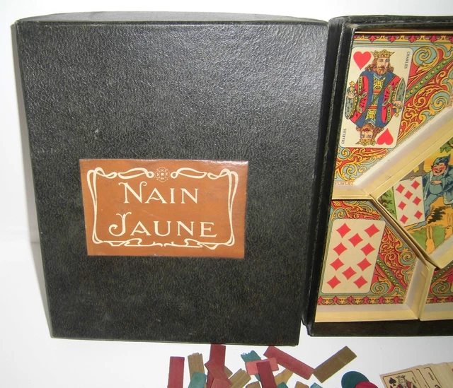 Ancien coffret en bois- jeu Nain jaune