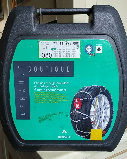 Chaînes à Neige Acier Renault - Modèle Konig - Réf. 7711239175 - Compatible Pneus 245/45 R17