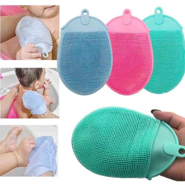 Silicone Body Scrubber Shower Exfoliating Scrub Sponge Bath Brush Massage Tool