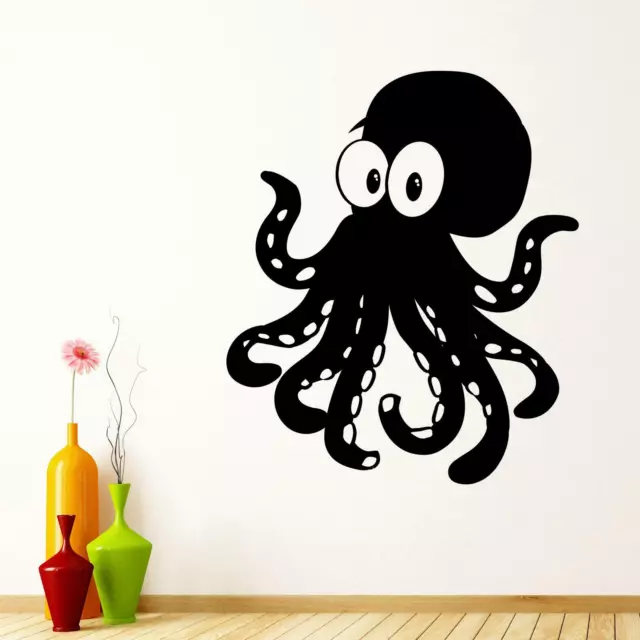 Cute Cartoon Octopus v6 Wall Sticker Decal Animal Kids Nursery Bathroom Bedroom