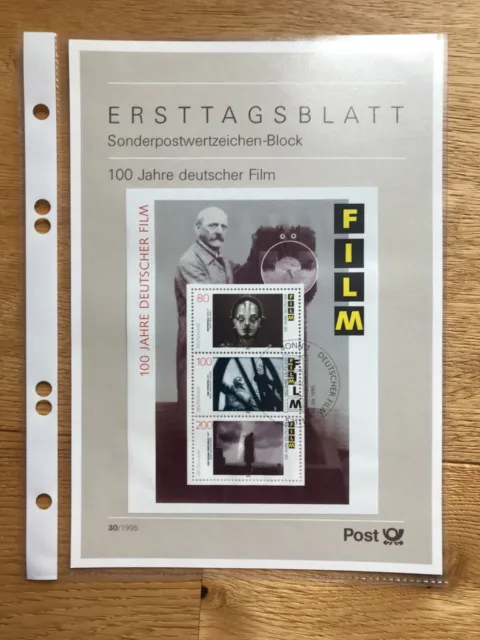 Ersttagsblatt 100 Jahre deutscher Film 1815 30/1995 ETB