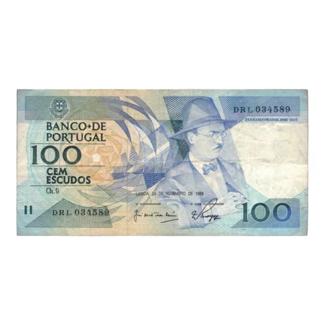 Portugal - banknote 100 Escudos - 1988 - Fernando Pessoa - Very Good - P.179