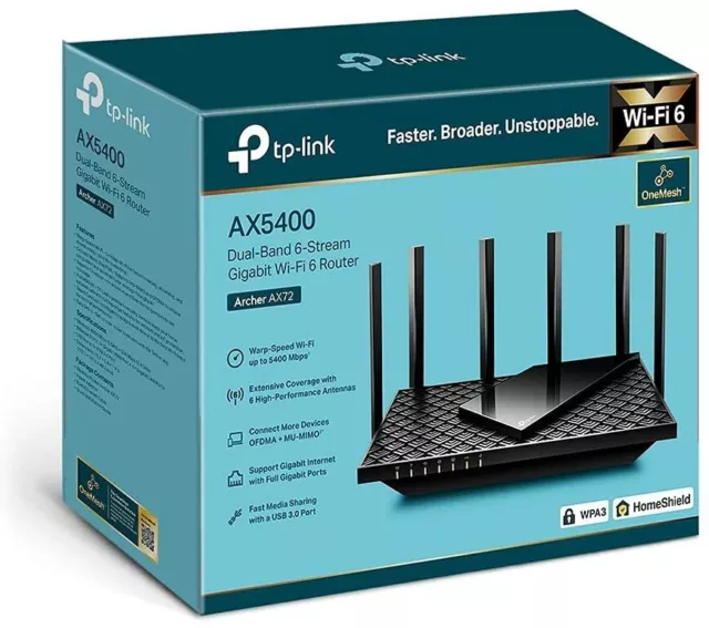 TP-Link Archer AX72 AX5400 Dual-Band Gigabit Wi-Fi 6 Router For 8K Streaming