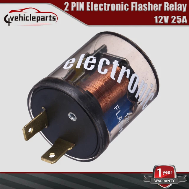 2PIN PRONG TERMINAL LED Flasher Electronic Relay Switch Turn Signal