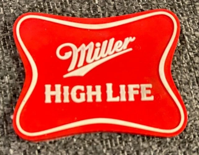 Miller HIGH LIFE Rubber drip bar spill beer coaster pub 3.5" X 2.75"