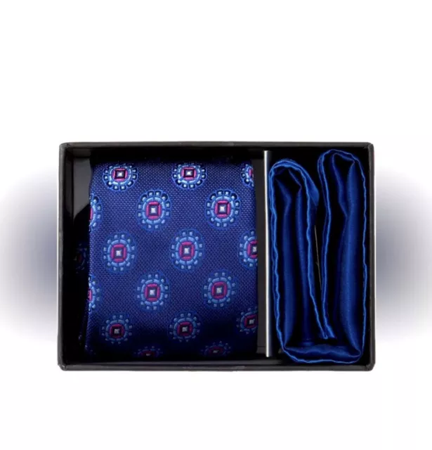 Men's NWT Ted Baker London Silk CircleMedallion Tie & Pocket Square Set $115