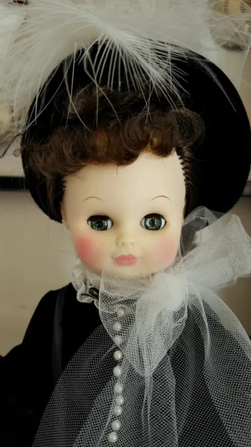Royal House Signed Porcelain Doll Black Velvet Dress 1982 Design Miss Elsa 18"
