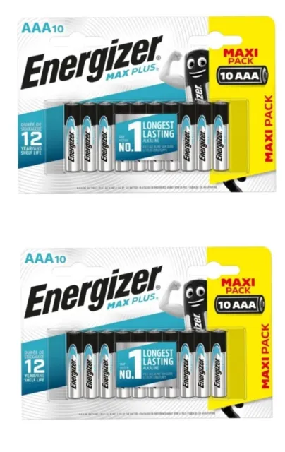 20 Energizer AAA MAX PLUS Alkaline Batteries 1.5V LR03 BATTERY EXP 12/31