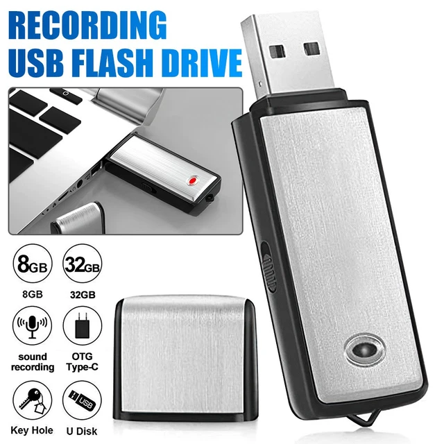 8GB DIGITAL VOICE Audio Recorder Dictaphone Usb Memory Stick Alloy ...