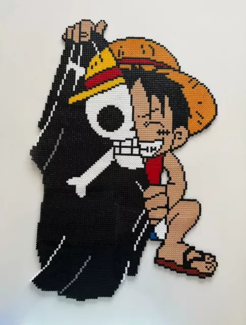 Pixel Art / Perles A Repasser Luffy Et Son Drapeau Dans One Piece Eur 54,00  - Picclick Fr