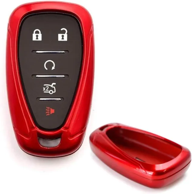 Glossy Red Smart Key Fob Shell For Chevy Camaro Malibu Cruze Spark Volt Bolt