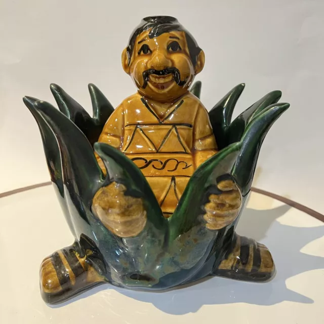 Vintage Agave Plant Mexican Man Tequila Decorative Decanter Rare