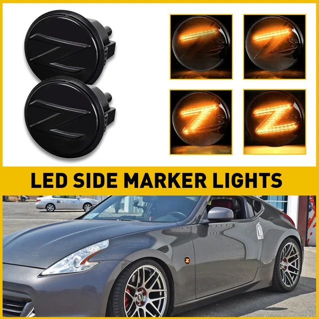 LED Fender Emblem Side Turn Signal Light for 09+ Nissan 370Z NISMO Z34 350Z Z33