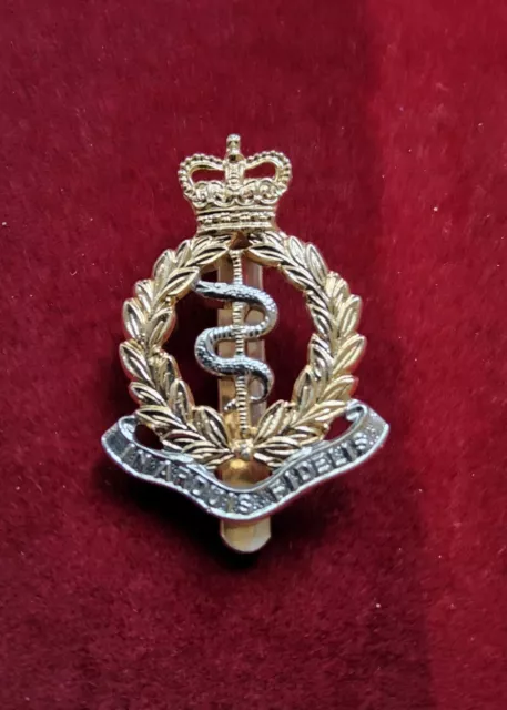 Genuine Royal Army Medical Corps RAMC Staybrite Cap Badge British Military