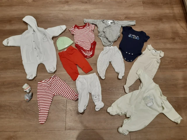 0-3 month boy baby clothes bundle - 13 items incl M&S, H&M, Gap