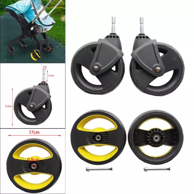 2 Stück für Kinderwagen-Zubehör, Upgrade-Teile, Baby-Trolley-Räder