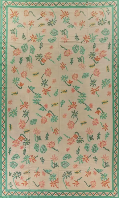 Antique All-over Pattern Aubusson Large Rug 11x16 Wool Hand-woven French Carpet Antique All-over Pattern Aubusson Large Rug 11x16 Wool Hand-woven French Carpet