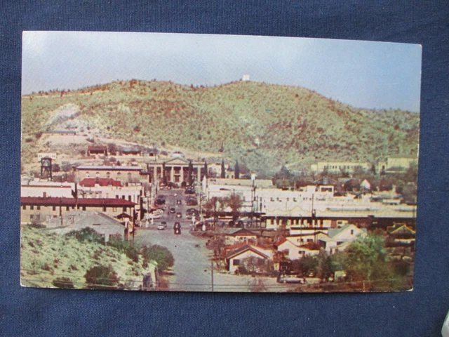 1950s Kingman Arizona Birdseye Street Scene Route 66 Postcard