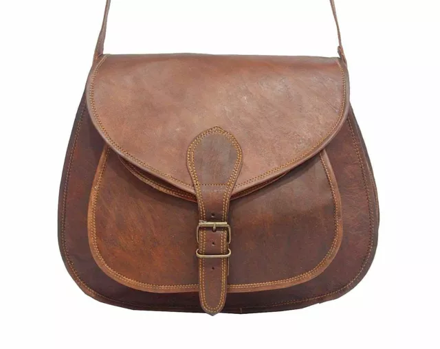 Neuf Femme Marron Vintage Cuir Sac Messager Croix Corps Sac Besace Handmad Main