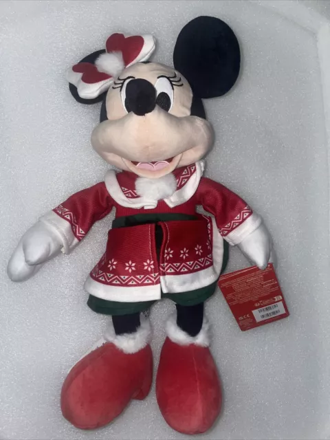 Disney Minnie Mouse Festive Holiday Cheer Soft Toy Plush Christmas 2022