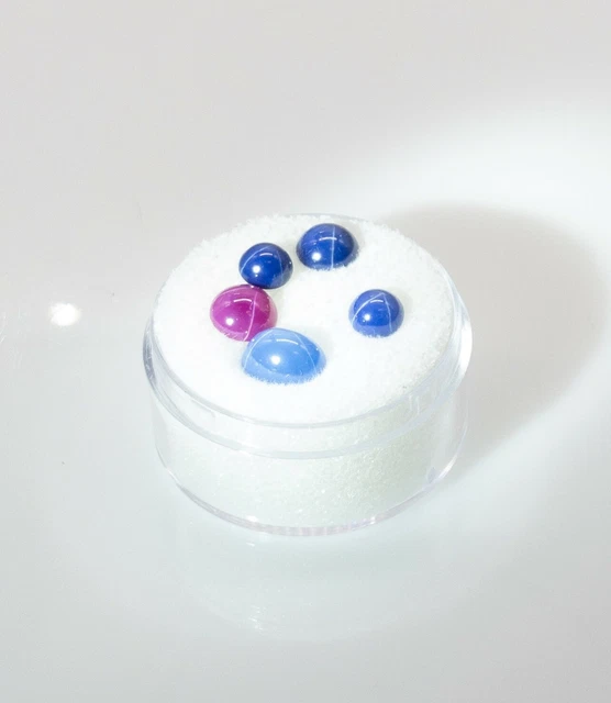 Antique $2000 5ct 5 STONE Synthetic Blue Red STAR Sapphire LOOSE GEM LOT
