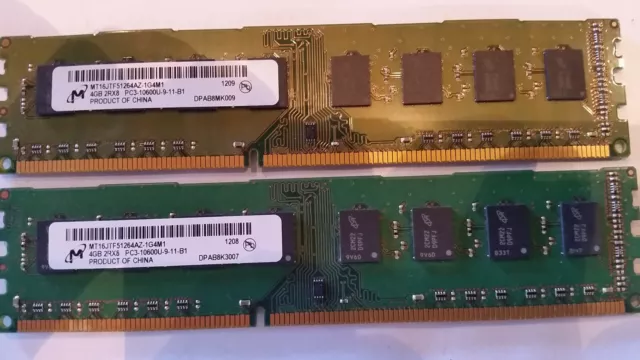 MT16JTF51264AZ-1G4M1 Micron 8GB Kit (2*4GB) PC3-10600U DDR3-1333MHz CL9 RAM 2RX8