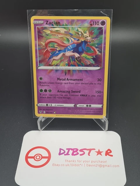 Pokemon Zacian Amazing Rare Holo 082/185 Vivid Voltage Mint Condition