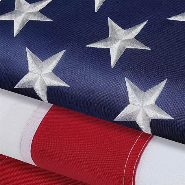 American US Flag Heavy Duty Nylon Double Stitching Embroidered USA Banner Flags