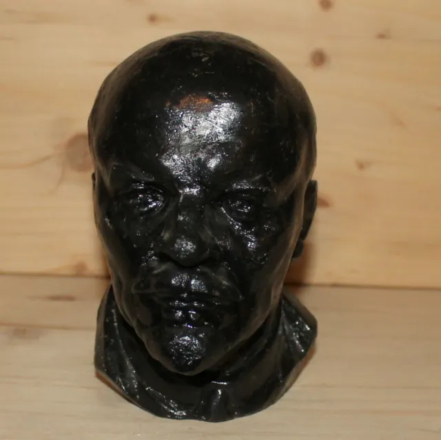 Vintage Soviet Russian hand made metal head figurine Vladimir Lenin