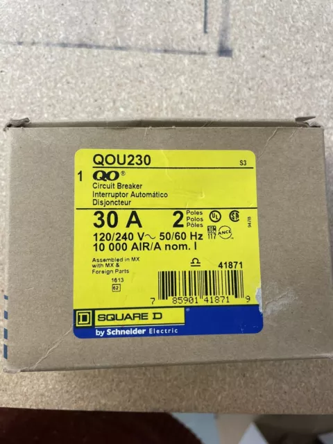 Square D Circuit Breaker QOU230 30A 2P