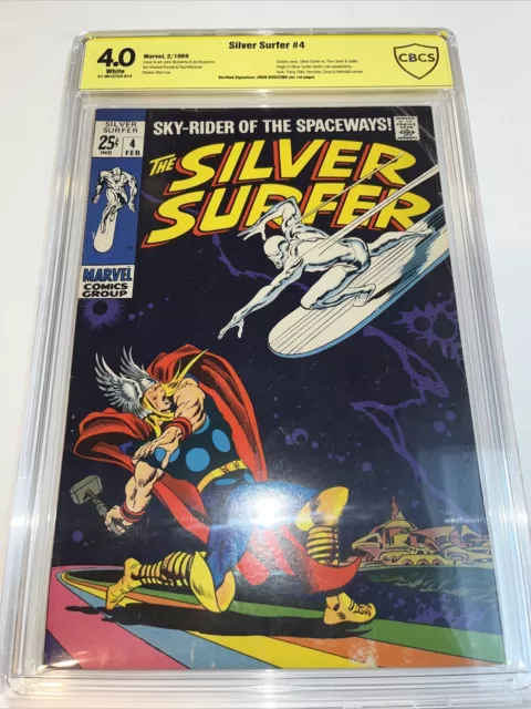Silver Surfer  (11969) # 4 (CBCS WP) Signed John Buscema (on 1st Page)