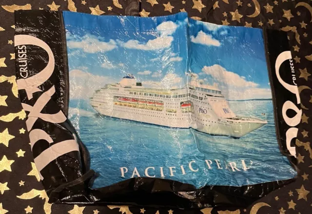 P & O Cruises Green Environmental Bag Pacific Pearl Cruise Ship Carry Bag Trip