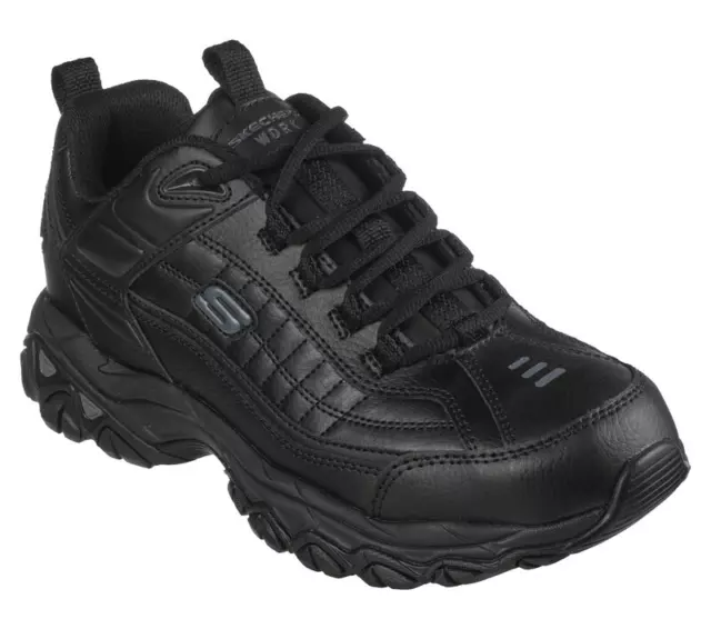 Men's Skechers Work Soft Stride - Fambli SR Slip-resistant BLACK Wide Width Size