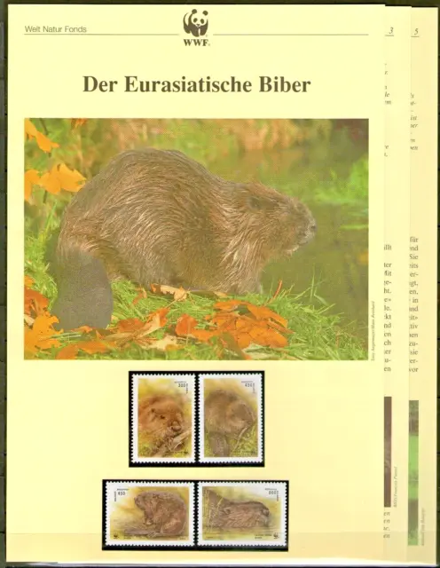 WWF 1995 Belarus Der Eurasiatische Biber Mi.Nr. 96-99 **/MNH + Beschreibung