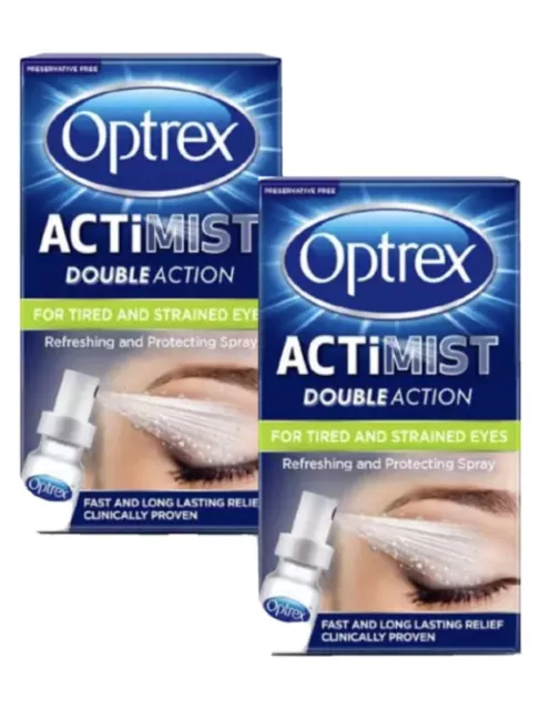 Optrex Double Action Actimist Eye Spray for Tired & Strained Eyes, 2x 10ml