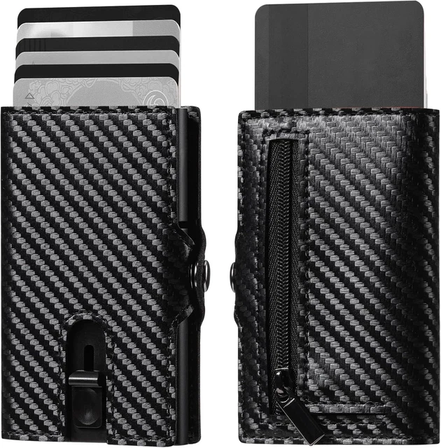 Portafoglio Uomo In Metallo Minimalista Con Blocco RFID – Sottile Porta Carte Arancione E Nero