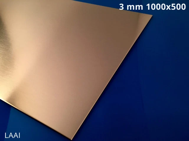 Lamiera Acciaio Inox AISI 316 LUC 3mm 1000x500mm - Lato Esterno Lucido Con Laserfilm