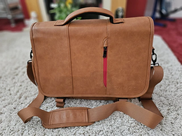 SNUGG PU LEATHER Camel Color Laptop Messenger Bag Laptop Shoulder Bag 20.00 PicClick UK