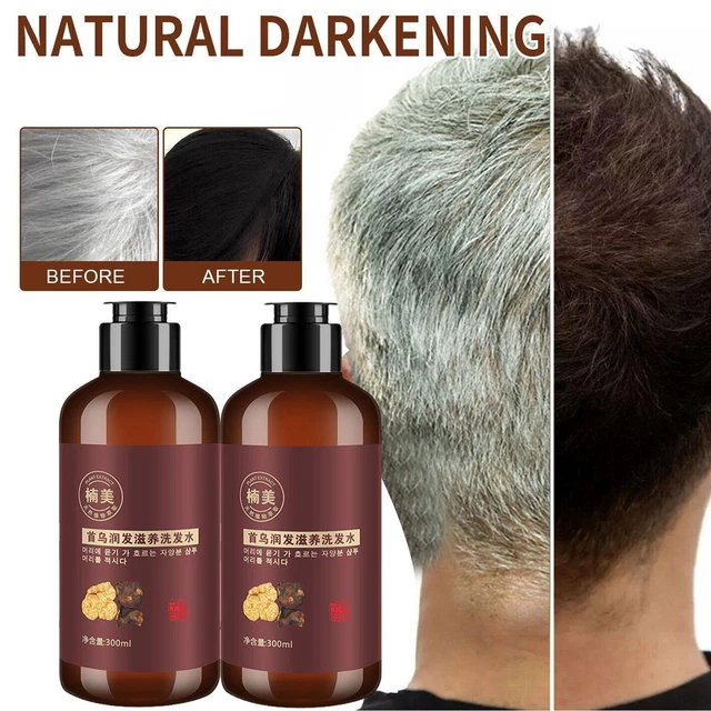 1x He Shou Wu Champú Cabello Blanco a Negro Jabón Cabello Negro Champú Limpieza Mejor