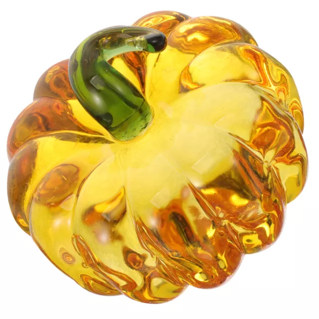 Hand Blown Glass Pumpkin Figurine for Harvest Fall Halloween Decor-GV