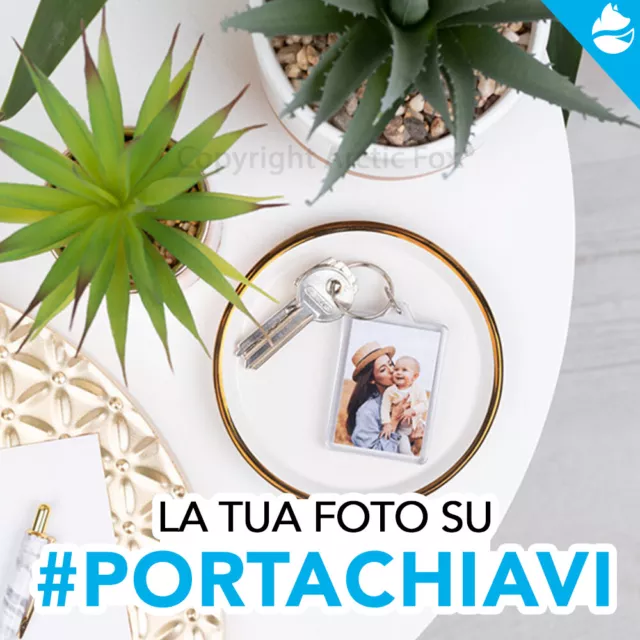 Portachiavi plastica o argentato personalizzato con tua foto o dedica