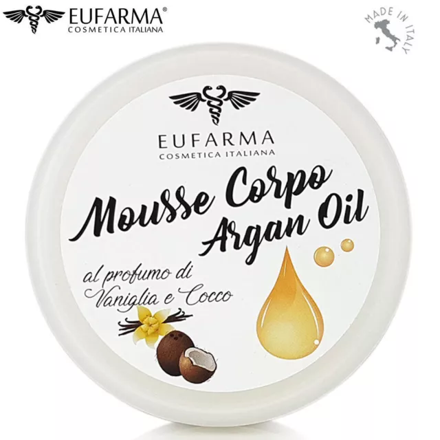 Mousse Crema Corpo Olio Argan Aftershave Rigenerante Nutriente Eufarma 200ml