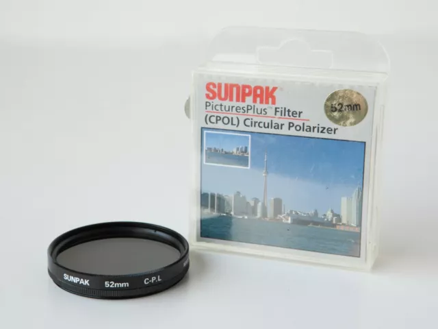 52mm SunPak PicturesPlus (CPOL) Circular Polarizer Filter w/Case