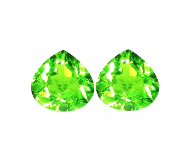 Verde Natural Peridoto Par 8-10 Cts Suelto Certificado Piedra Preciosa PS04
